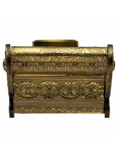 Tray Alexandra House Living Copper Glass Aluminium MDF Wood 17 x 7 x 43 cm