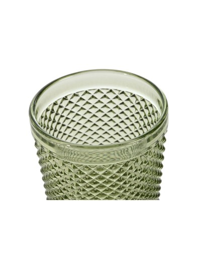 Set de Verres DKD Home Decor Vert Verre Avec relief 240 ml (6 Unités)