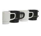 Juego de 4 Tazas Mug Home ESPRIT Blanco Negro Metal Porcelana 380 ml 13 x 9 x 9 cm