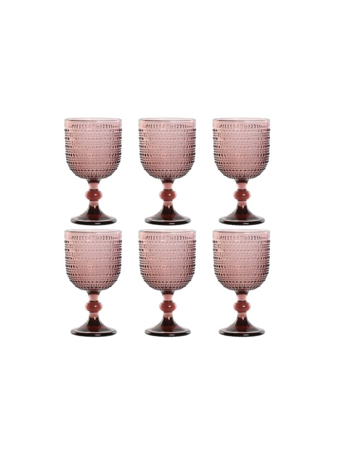 Set of cups Home ESPRIT Pink Crystal 325 ml (6 Units)