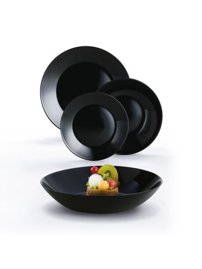 Vajilla Luminarc Zelie Negro Vidrio 18 Piezas