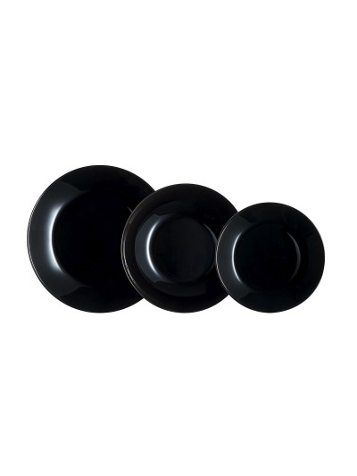 Vajilla Luminarc Zelie Negro Vidrio 18 Piezas