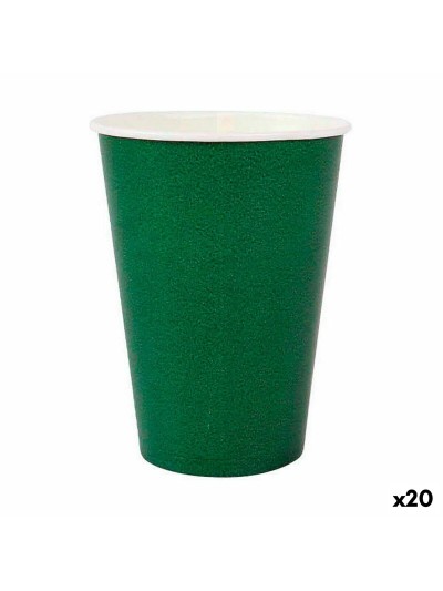 Set de Vasos Algon Desechables Cartón Verde 20 Piezas 220 ml (20 Unidades)