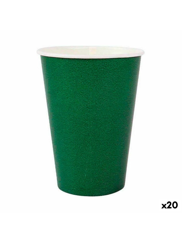Set de Vasos Algon Desechables Cartón Verde 20 Piezas 220 ml (20 Unidades)
