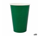Set de Verres Algon Produits à usage unique Carton Vert 20 Pièces 220 ml (20 Unités)
