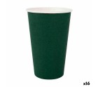Set of glasses Algon Disposable Cardboard Green 7 Pieces 450 ml (16 Units)