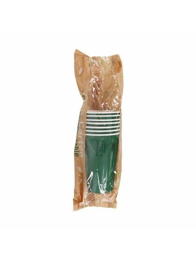 Set of glasses Algon Disposable Cardboard Green 7 Pieces 450 ml (16 Units)