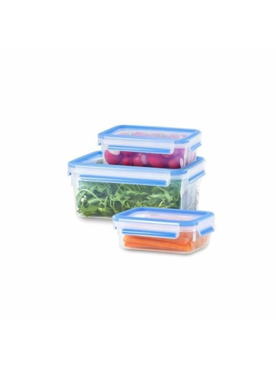 Set of Stackable Hermetically-sealed Kitchen Containers Tefal Plastic (3 Pieces)