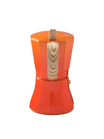 Cafetera Italiana petra Naranja Aluminio 6 Tazas (Reacondicionado B)